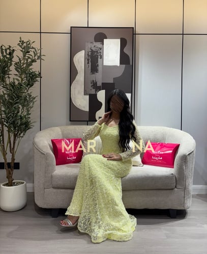 فستان سيليا (فستان ليموني كرادنه دانتيل فرنسي)