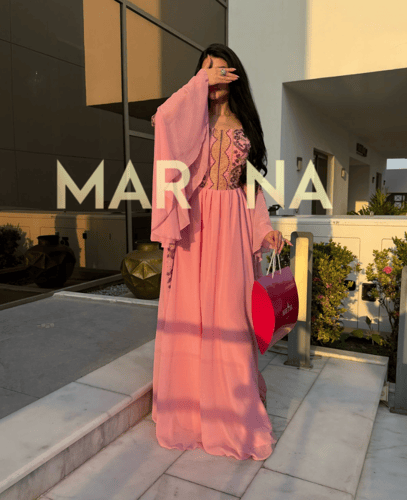 فستان شهد (جلابية جورجيت تطريز كمبيوتر)