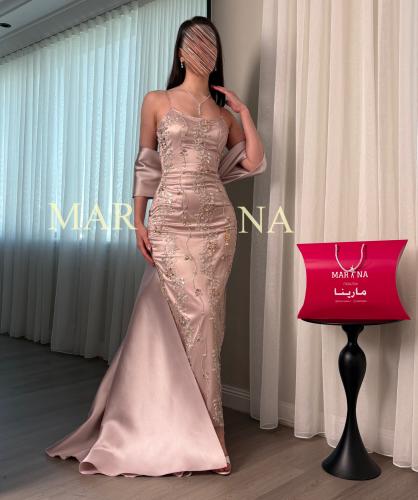 فستان دنا (فستان قطعتين بنكي شك سهره وذيل ميكادو)