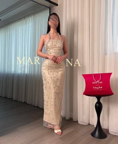 فستان فدوى (فستان بيج شك سهره وكرستال)