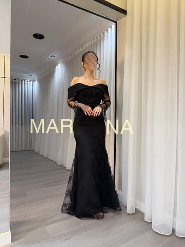 فستان ماريس (فستان اسود دانتيل فرنسي )