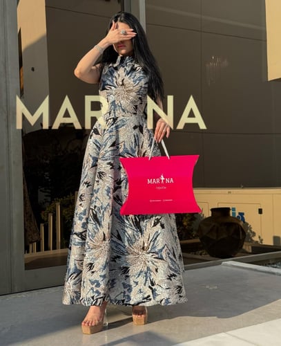 فستان رفيق (فستان قطعه كلوش مع جيبون تركي)