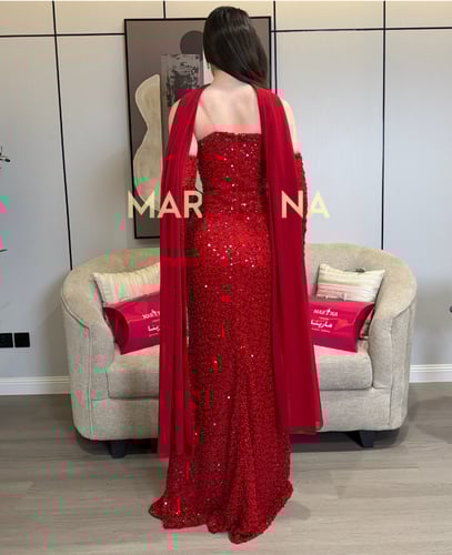 فستان سراب الاحمر (فستان احمر شك سهره صدريه كورسيه...