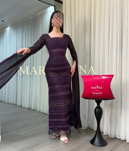 فستان تسواهن (فستان ليكي شك سهره اكمام جورجيت طويل...