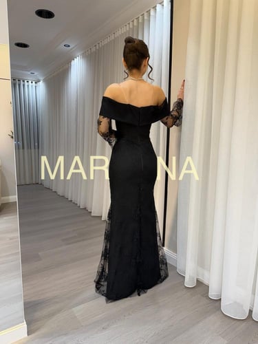 فستان ماريس (فستان اسود دانتيل فرنسي )