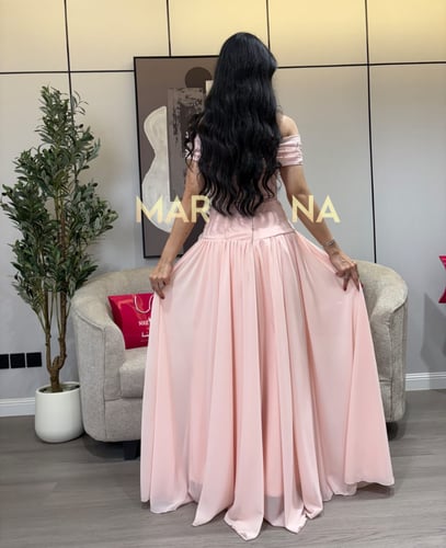 فستان روزيانا (فستان لحمي جورجيت تطريز لول وفصوص ك...