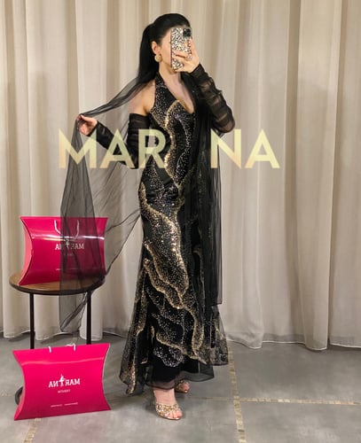 فستان ايلا (فستان لمعة مع ترتر أنيق راقي)