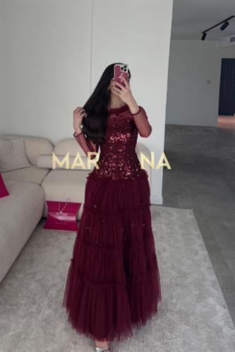 فستان ميرا (فستان عودي كلفه سهره شك وتل تيواني)