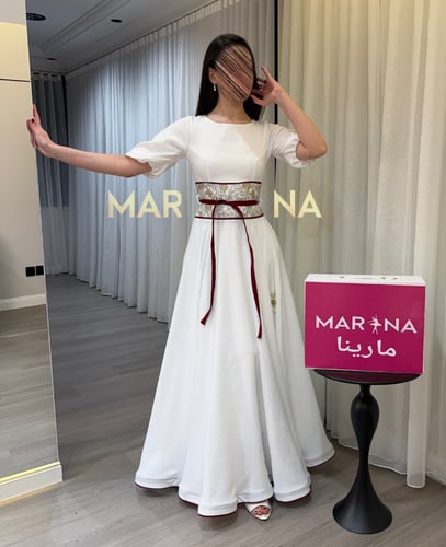 فستان دانتيلا (فستان سكري سي واي خصر تطريز كمبيوتر...