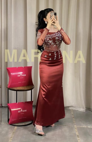 فستان شيرين (فستان تفته تطريز مع شال)