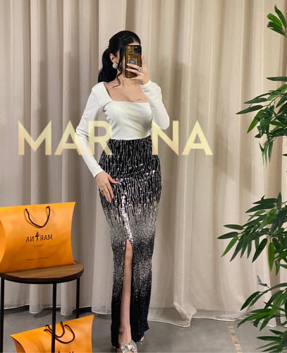 فستان نقاء (فستان ابيض مع ترتر باربي انيق)