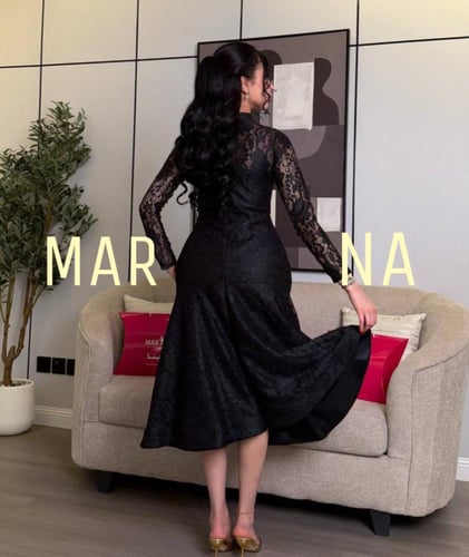 فستان كيان(فستان اسود دانتيل فرنسي )