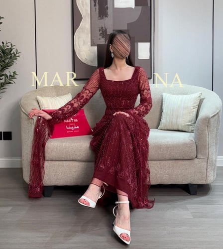 فستان كابلي(فستان عودي شك سهره راقي اكمام طويله )