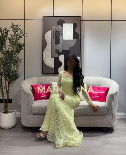 فستان سيليا (فستان ليموني كرادنه دانتيل فرنسي)