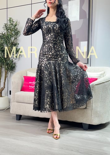 فستان ايلين (فستان اسود دانتيل فرنسي )