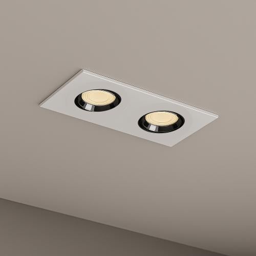 إطار سقفي زوجي مربع ,غاطس لون ابيض مع عاكس اسود RL...