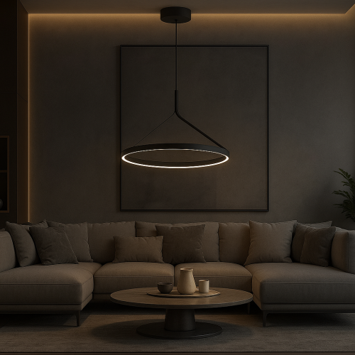 ثريا معلقة مودرن أسود 38 واط - 3000 كلفن - زاوية ا...