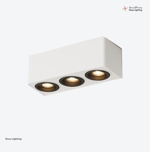 اطار ثلاثي سطحي الومنيوم ابيض GU10 مع فريم اسود مع...