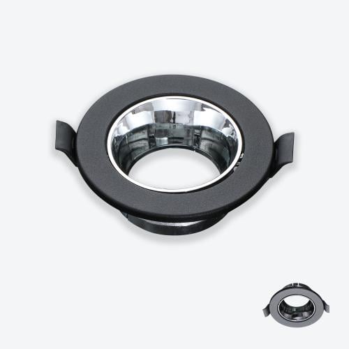 إطار سقفي دائري غاطس فردي GU10 لون أسود مع عاكس فض...