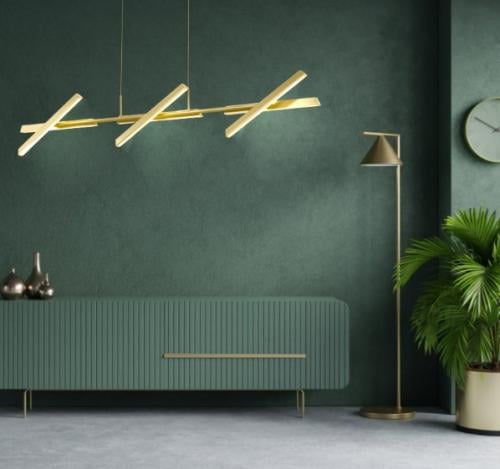 ثريا معلقة مودرن ذهبي 59 واط -3000 كلفن - زاوية ال...