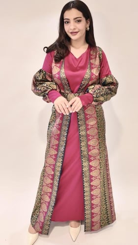 جلابية خليجية مع بشت بنقوش مميزة - J103