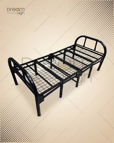 Folding Single Bed – Black