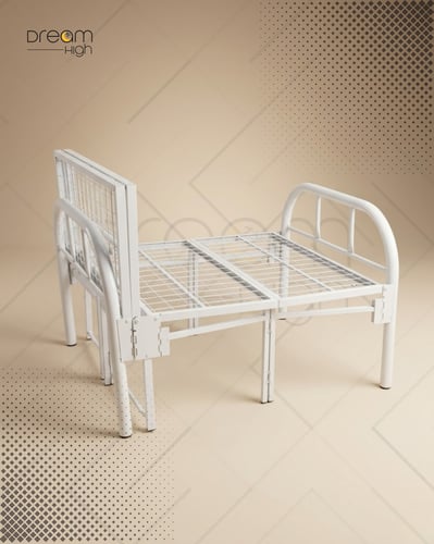 Folding Single Bed – White