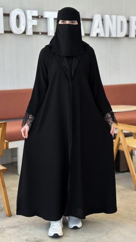 عباية دانتيل اسود