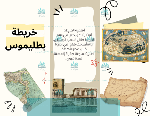 مطوية عن تاريخ الخرائط خريطة بطليموس