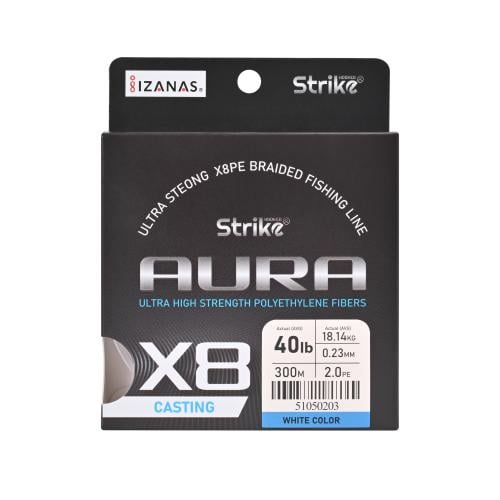 خيط حرير استرايك أورا 300 متر (ابيض)