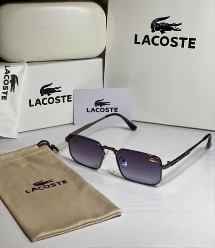 نظارة لاكوست بعدسة مستطيلة باللون الاسود