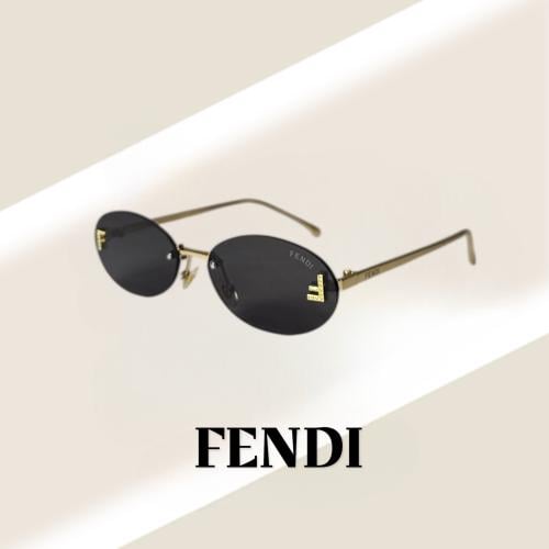 نظارة فندي باللون الذهبي بعدسة سوداء (F)