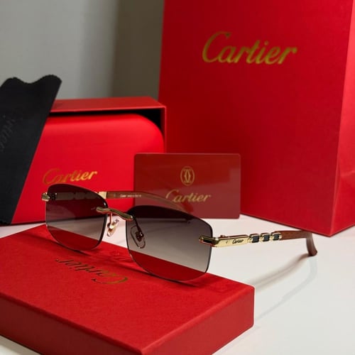 نظارة كارتير باللون الذهبي بدون إطار بعدسة باللون...