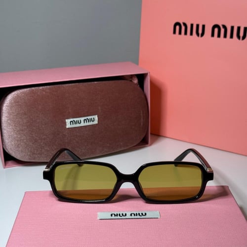 نظارة ميو ميو Recto باللون الاسود وعدسة خضراء