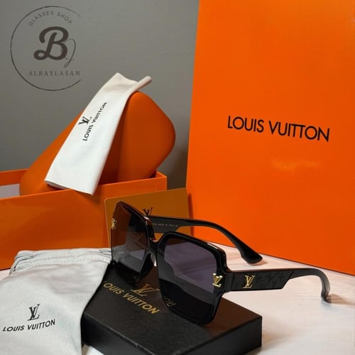 نظارة لويس فيتون باللون الاسود بعدسة كبيرة