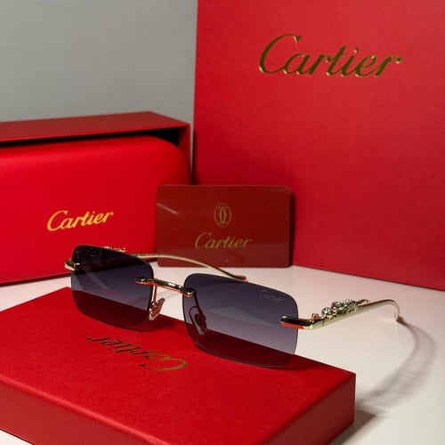 نظارة كارتير بدون إطار باللون الذهبي