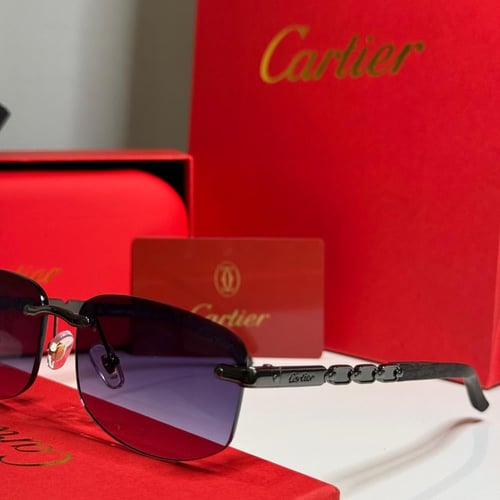 نظارة كارتير باللون الاسود بدون إطار بعدسة سوداء م...