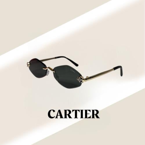 نظارة كارتير بعدسة هندسية بدون إطار باللون الاخضر...