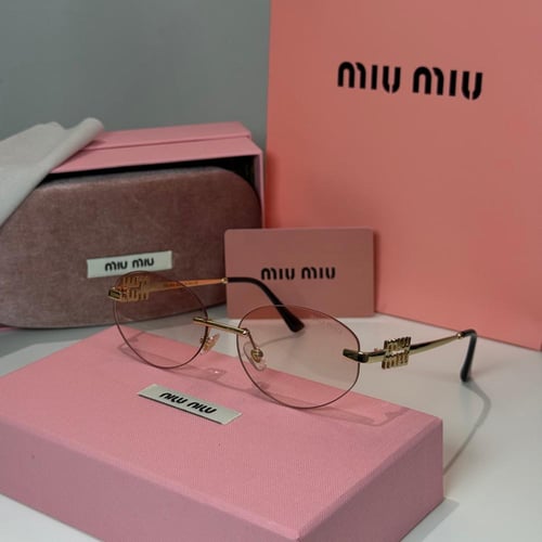 نظارة ميو ميو بدون إطار عدسة وردية