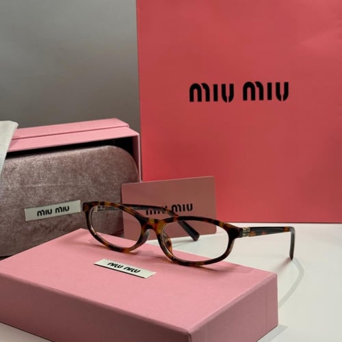 نظارة ميو ميو Line باللون التايقر وعدسة شفافة