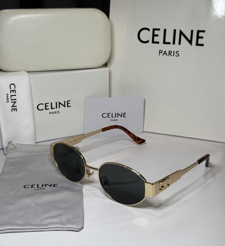 نظارة سيلين باللون الذهبي وعدسة باللون الاخضر بأطر...