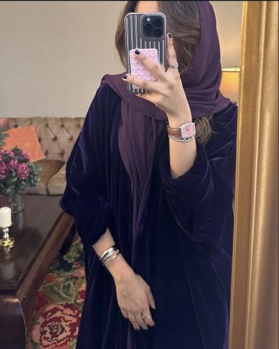 Purple Velvet abaya