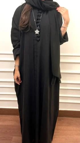 Black washed crepe | Dress & Abaya