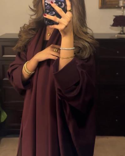 Burgundy Abaya