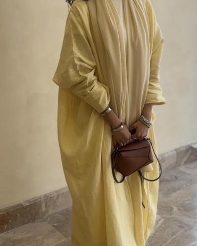 Butter yellow abaya