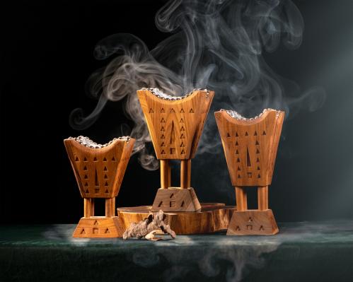 Natural beech wood incense holders, Selimiya, 3 sizes
