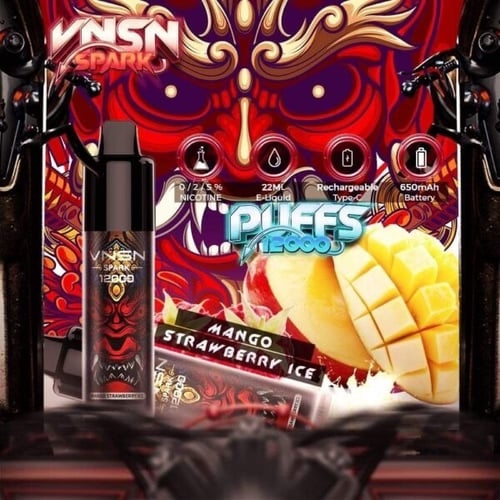 سحبة فنسن سبارك 12000 موشة مانجو فراولة ايس VNSN 1...