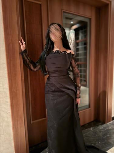 فستان طيف اسود اكمام