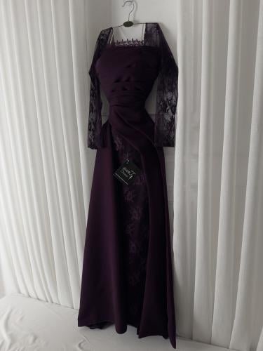 فستان طيف ليلكي اكمام