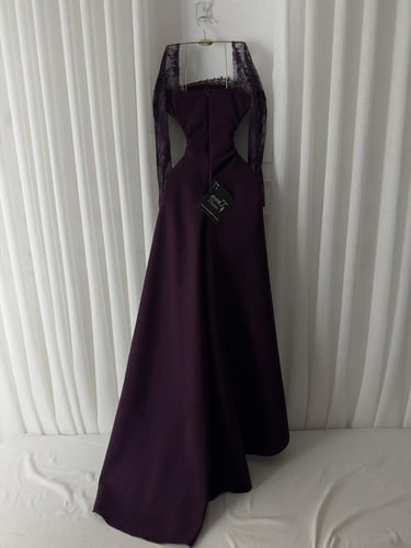 فستان طيف ليلكي اكمام